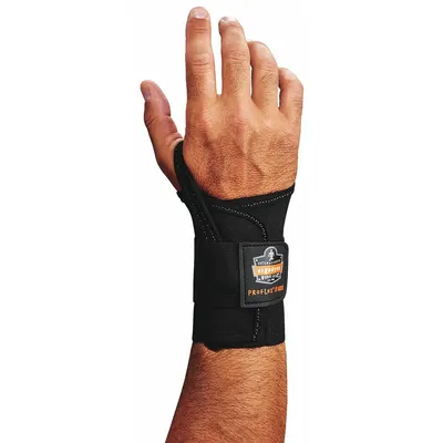 PROFLEX BY ERGODYNE Wrist Support: Right, S Ergonomic Support Size, Black - PROFLEX BY ERGODYNE Single Strap Wrist Support