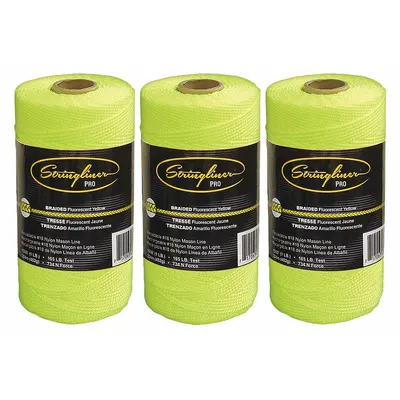 STRINGLINER Mason's Line: Line Type Braided, Material Nylon - Masonry Leveling Line