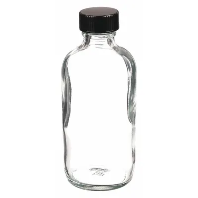 QORPAK Sampling Bottle: 120 mL, Colorless, 22-400, Phenolic, 24, PolyCone - Clear Narrow Mouth Round Glass Lab Bottles