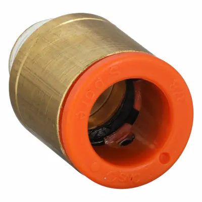SMC KQ2S11-34AS Push-to-Connect x MNPT Tube Fitting, Brass, White, 1/8" Thread - Polybutylene & Brass Tube Fittings