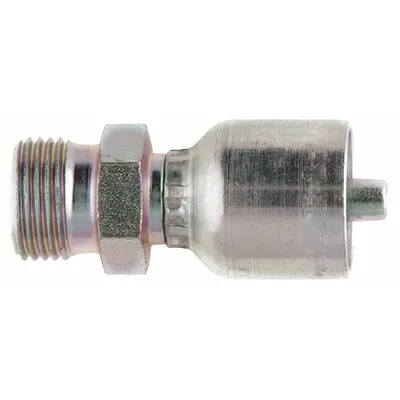 PARKER Hydraulic Crimp Fitting: Steel x Steel, Straight, -16 For Hose Dash Size - Parker Crimp Hydraulic Hose Fittings with Metric Connection