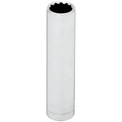 WESTWARD Socket: Metric, 1/4 in Drive Size, 8 mm Socket Size, 12-Point, Deep, Chrome - 1/4" Drive Hand Sockets