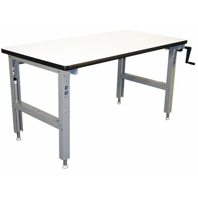 PRO-LINE Workbench: Adj Ht, Laminate, 60 in x 36 in, 750 lb Overall Load Capacity - Open-Base Workstations