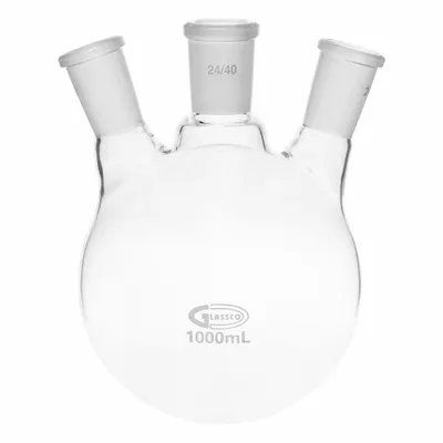 UNITED SCIENTIFIC SUPPLIES Glass Flasks: 1,000 mL, Colorless, Round - Glass Boiling Flasks