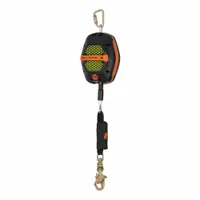 Class 2 SRL-P with sealed F.L.O.(TM) housing and steel lifeline. Features a harness steel snap hook and dielectric carabiner anchorage end connection. Suitable for overhead or foot-level anchoring in fall arrest applications