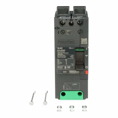 SQUARE D Molded Case Circuit Breaker: 40 A Amps, 100kA at 120/240V AC, Fixed - B-Frame Square D Molded Case Circuit Breakers