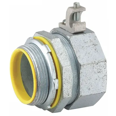 RACO 3520-3 Straight Insulated Liquid-Tight Connector, 2-1/2 in Trade Size - Metal Liquid-Tight Conduit Fittings