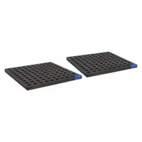 MASON Vibration Isolator Pad: Buna-N, Diamond Pad Top, 6 in Lg, 6 in Wd, 5/16 in Ht, 2 PK