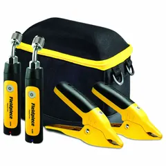 Wireless diagnostic kit for measuring pressure and temperature on HVAC/R systems. Measures 0 psi to 580 psi and -50°F to 257°F. Includes two temperature clamps. Communicates via Bluetooth with the Job Link® app for data logging and analysis.