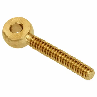AMPG Fixed Rod End: Brass, Plain, 80 mm Hole Center-to-End Lg, Right Hand - Brass Male Threaded Fixed Rod Ends