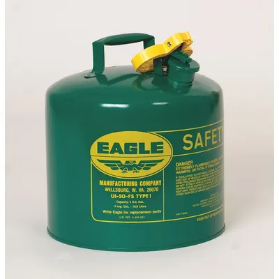 EAGLE Type I Safety Can: For Use With Oil, 2 gal Capacity, Powder Coated Steel - Oil Safety Cans