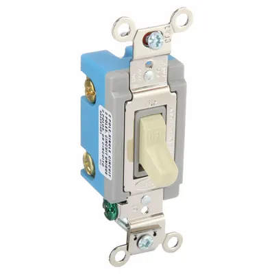 HUBBELL Wall Switch: Toggle Switch, Double Pole, Maintained, Ivory, 120/277V AC - Toggle Wall Switches