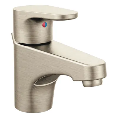 CFG Straight Spout Bathroom Faucet: Edgestone, Brass, Brushed Nickel Finish - Single-Post Handle Bathroom Faucets