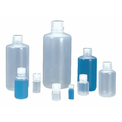 NALGENE Sampling/Storage Bottle: PPCO, 8 fl oz, 250 mL, Natural, 24 mm Screw Closure Size - PPCO Narrow Mouth Round Plastic Lab Bottles