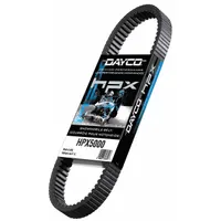 The DAYCO HPX5030 is a cogged V-belt from the HPX Series, featuring aramid reinforcing cord material and a 26° angle. With a thickness of 9/16 in, this belt is suited for industrial drive applications requiring high-strength power transmission, such as in manufacturing and processing equipment