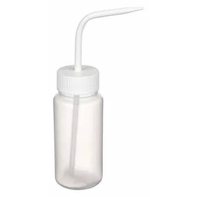 DYNALON Wash Bottle: 250 mL, No Imprinting, White, Wide, Std Spout Spout, Colorless - Wide Mouthed Standard Spout Wash Bottles