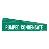 Pipe Marker: Pumped Condensate, Green, White, Fits 8 in and Larger Pipe O.D., 1 Pipe Markers, 5 PK (MPN 7403-1HV-PK)