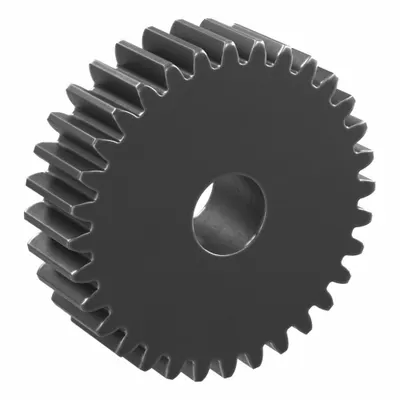 KHK GEARS Hubless Spur Gear: Module m 1, 32 Teeth, 8 mm Bore Dia, Black Oxide Coated Carbon Steel - Hubless Metric Spur Gears