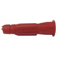 Plastic conical plug anchor with plain finish, white color, and 1 7/16 in overall length. Designed for use in block material for light- to medium-duty mounting. Supplied in a 100-pack; screw not included