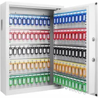 Key Cabinet: 100 Key Capacity, Digital Lock, Steel, White, 21 5/8 in Ht, 15 3/4 in Wd, 4 3/4 in Dp (MPN AX13262)