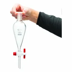 APPROVED VENDOR Separatory Funnel, Borosilicate Glass, 100 mL, 12 mm Stem, Colorless