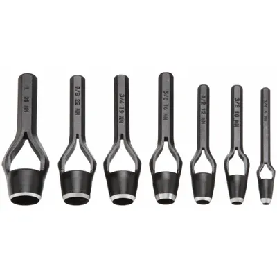 GENERAL Arch Punch Set: 4 in Overall Lg, 9/10 in_49/50 in Punch Taper Lg, 7 Pieces - Arch Punch Sets