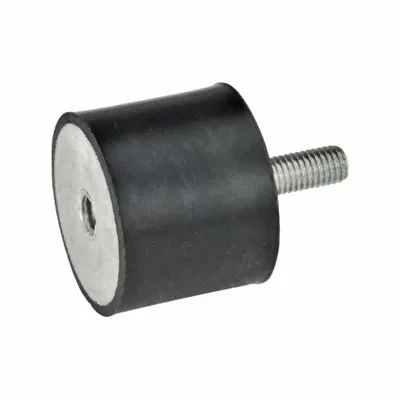 JW WINCO Vibration-Isolating Mount: Cylindrical, Natural Rubber, Male x Female Style - Male x Female Vibration-Isolating Mounts