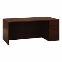 HON Desk: Mahogany, 72 in Overall Wd, 36 in Overall Dp, Mahogany, BIFMA (MPN H105895R.NN)