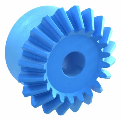 KHK GEARS Miter Gear: For 90° Shaft Angle, Module m 2.5, 20 Teeth, Nylon, 12 mm Bore Dia - Straight Teeth Metric Miter Gears
