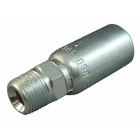 Straight hydraulic crimp hose fitting made of carbon steel. Male x Male NPT x Hose End connection with 1"-11-1/2 thread size. Designed for -16 hose dash size. Used to connect hydraulic hoses to equipment in fluid power systems