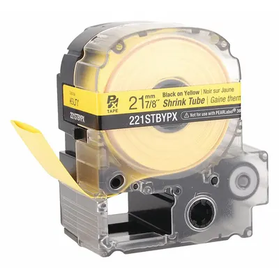 EPSON Sleeve Label: 7/8 in x 7/8 in, Polyolefin, Yellow (Matte) - Epson Continuous Sleeve Label Roll Cartridges