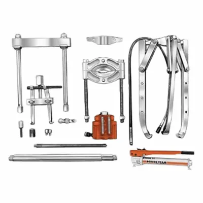 POWER TEAM Hydraulic Ram Pullers: 30 ton Capacity with Attachments - Ram Puller Sets