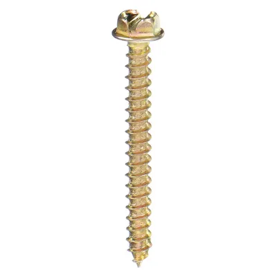 OEM Hex-Head Concrete Screw Anchor, 1/4 in Dia, Steel, Zinc Yellow, 100 PK - Hex-Head Screw Anchors