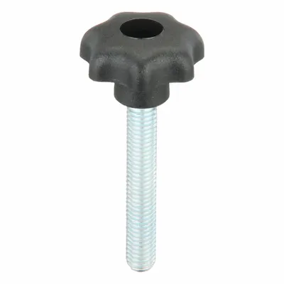 KIPP Hand Knob: 7 Point, Plastic w/ Steel Thread, M8 Thread, 50 mm Thread Lg - 7-Arm Knobs with Threaded Stud