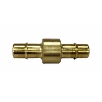 MEM-CO Barbed Fitting Coupling: 11/64 in ID x 11/64 in ID Size, Barbed x Barbed, Brass, Beaded Barb (MPN C4-NP)