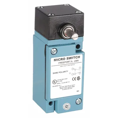 Honeywell Non Plug-In Limit Switch: Roller Lever, Metallic, Momentary, Non Plug-In - Rotary-Motion Limit Switches without Levers