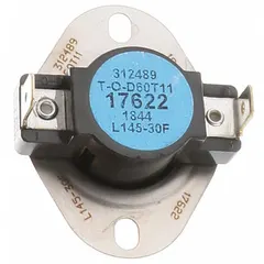 This YORK limit control is a replacement safety switch for HVACR systems. It monitors temperature or pressure and interrupts operation to prevent equipment damage under unsafe conditions. Commonly used in commercial and industrial heating and cooling units.