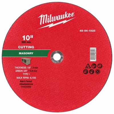 MILWAUKEE 49-94-1925 Type 1 Cut-Off Wheel for Concrete & Masonry - Cut-Off Wheels for Concrete & Masonry