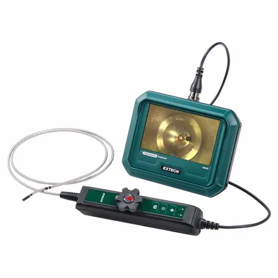 EXTECH Videoscope Kit: 1280 x 720, 1 m Shaft Lg, 0.16 in Shaft Dia, 3.9 mm Camera Dia - Borescopes with Articulating Probes