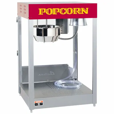 CRETORS Popcorn Maker: 12 oz, Red/Silver, Stainless Steel, 34 1/2 in Overall Ht - Popcorn Makers
