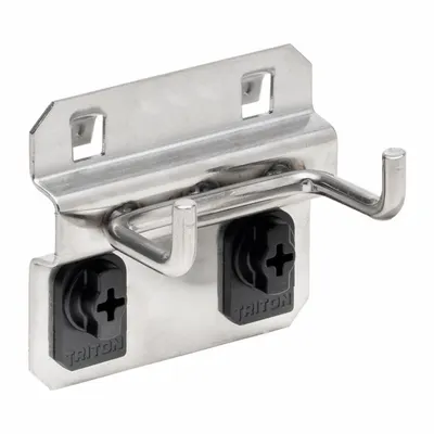 TRITON PRODUCTS Double Rod Pegboard Hook: 1 in x 2 1/8 in x 2 1/4 in, 3 Hooks, 1 in Hook Dp - Hooks for Square-Hole Pegboard