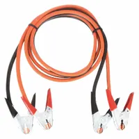 WESTWARD Booster Cable: Crimped, 1 AWG, Spring Clamp Grip, 25 ft Cable Lg, Black/Orange