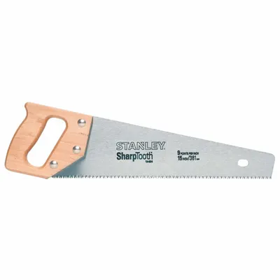 STANLEY Crosscut Tool Box Saw: 15 in Blade Lg, Steel, 18 in Overall Lg, 8 - Carpenter's Saws