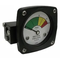 MIDWEST INSTRUMENT 3-Color Differential Pressure Indicator: 1,000 psig Max. Static Pressure, 522 (MPN 522A-025)
