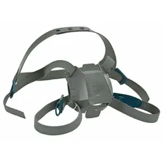 Replacement head harness assembly for 3M 6500 Series half mask respirators. Sold in a 5-pack for maintenance programs. Secures the respirator to the wearer's face, replacing worn or damaged straps to maintain proper fit and seal.