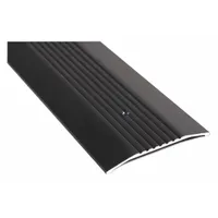 This 4 ft aluminum saddle threshold features a fluted transition type. It bridges gaps between flooring surfaces at doorways, providing a smooth transition while sealing the bottom of the door against drafts, debris, and moisture. Suitable for commercial or industrial entries requiring a corrosion-resistant threshold
