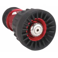 This constant pressure (automatic) fog nozzle features a rigid aluminum body with NPSH threads and twist activation. It delivers a solid stream and is designed for fire suppression applications where consistent water flow is required.