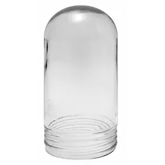 Replacement glass globe for hood-style light assemblies in HVACR equipment. Used in commercial refrigeration units, walk-in coolers, and HVAC systems. Direct replacement for compatible Dayton lighting assemblies.