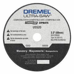 Dry-cutting diamond blade with 3-1/2-inch diameter for concrete, asphalt, brick, cement board, masonry, slate, and stone. Suitable for handheld power tools in construction and renovation tasks requiring precise cuts in hard materials.