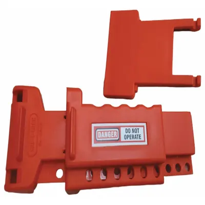 SKILCRAFT Ball Valve Lockout: Clamp On, For Quarter Turn Handle Handle Type - Clamp-On Ball Valve Lockouts